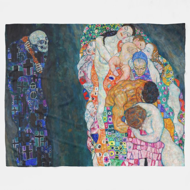 Couverture Polaire Gustav Klimt - Mort et vie (Devant (Horizontal))