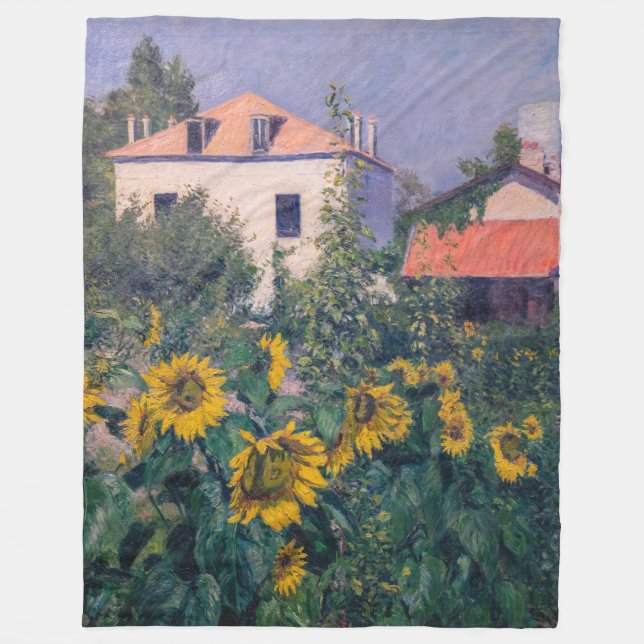 Couverture Polaire Gustave Caillebotte - Fleurs de soleil, Jardin (Devant)