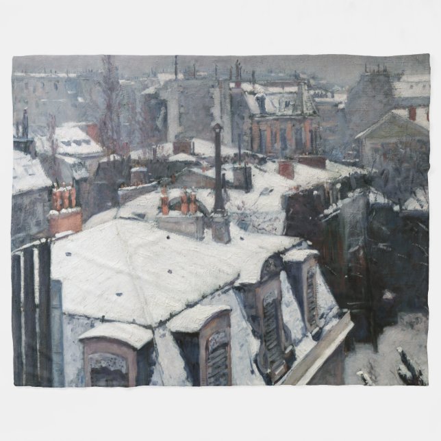 Couverture Polaire Gustave Caillebotte - Toits sous la neige (Devant (Horizontal))