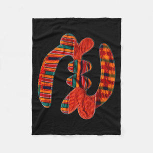 Couverture Polaire Gye Nyame - Symbole africain du tissu Kente Ghana