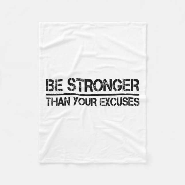 Couverture Polaire Gym Fitness Motivational Be Stronger Than Your Exc (Devant)
