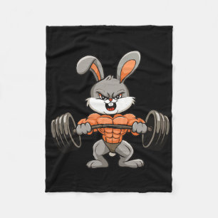 Couverture Polaire Gym Rabbit Bodybuilding Powerlifting Fitness Funny