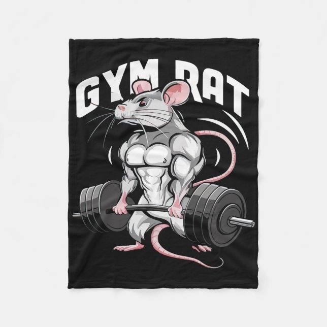 Couverture Polaire Gym Rat Funny Bodybuilding Fitness entraînement Gy (Devant)