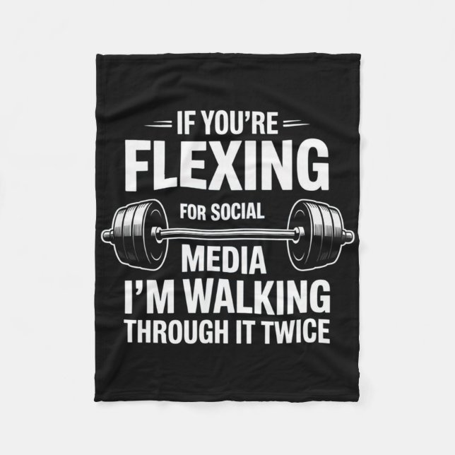 Couverture Polaire Gymnase Funny Flexing Workout Bodybuilding 1 (Devant)
