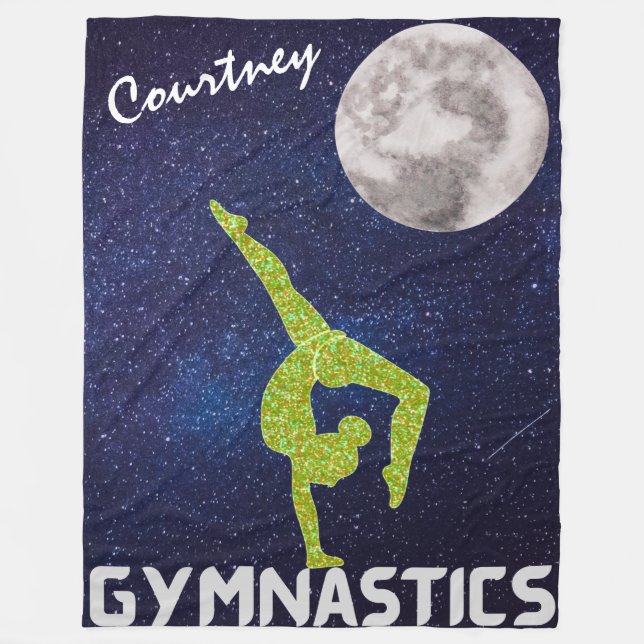 Couverture Polaire Gymnaste brillant dans l'espace par la Lune (Devant)