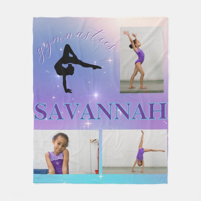 Couverture Polaire Gymnaste Purple Turquoise Gradient 3 Photo Personn (Devant)