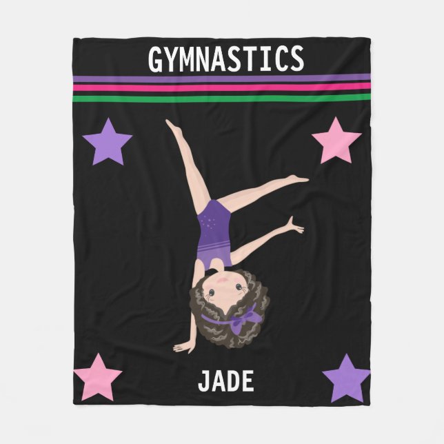 COUVERTURE POLAIRE GYMNASTICS BLANCHET POUR FILLES PERSONNALISÉ. (Devant)