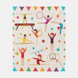 COUVERTURE POLAIRE GYMNASTICS FILLE CLIPART QUILLE