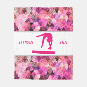 COUVERTURE POLAIRE GYMNASTICS "FLIPPIN FUN" FLEECE BLANKET.