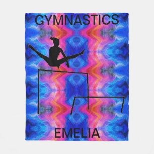 COUVERTURE POLAIRE GYMNASTICS GYMNAST SUR UNEVEN BARS FLEECE BLANKET.