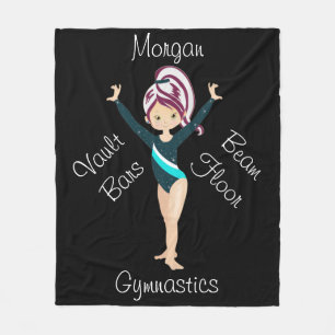 Couverture Polaire Gymnastique Berry Stripe, Yeux Brown, Léotard Turq