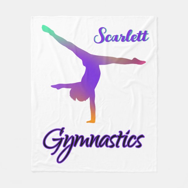 Couverture Polaire Gymnastique Cartwheel rose violet personnalisé (Devant)