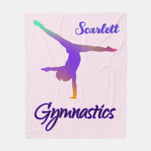 Couverture Polaire Gymnastique Cartwheel rose violet personnalisé