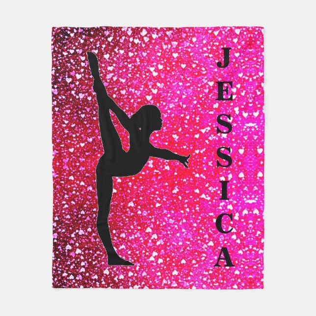 Couverture Polaire Gymnastique Coeurs en chute Blanche polaire (Devant)