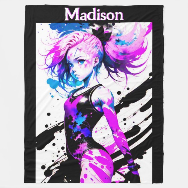 Couverture Polaire Gymnastique Esprit Abstrait de la Gymnaste Custom (Devant)