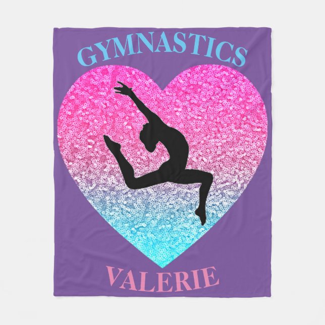Couverture Polaire Gymnastique Leap Fleece Blanket avec nom (Devant)