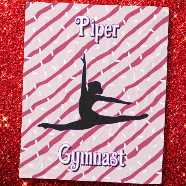 Couverture Polaire Gymnastique Pink White Pepperment Sprinkel (Reach for the stars this holiday season! ✨🌟 You are a gymnast with limitless potential. 🤸‍♀️)