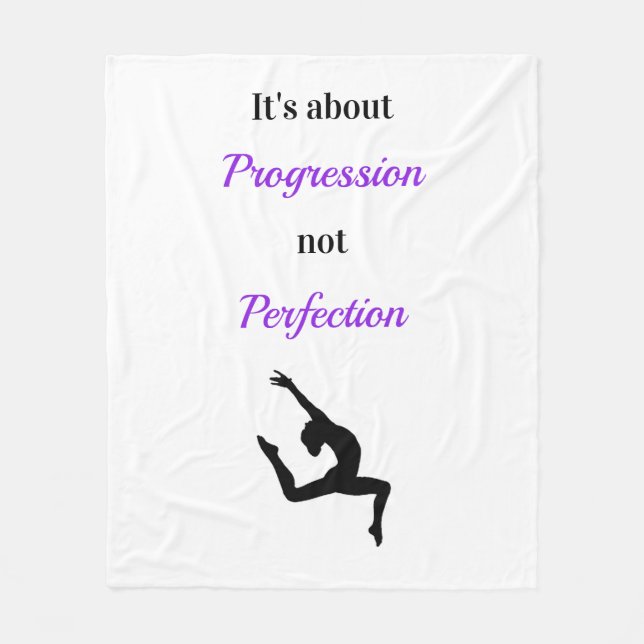 Couverture Polaire Gymnastique Progression pas perfection Motivation (Devant)
