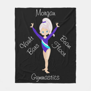 Couverture Polaire Gymnastique rose, Yeux bleus, Léotard bleu