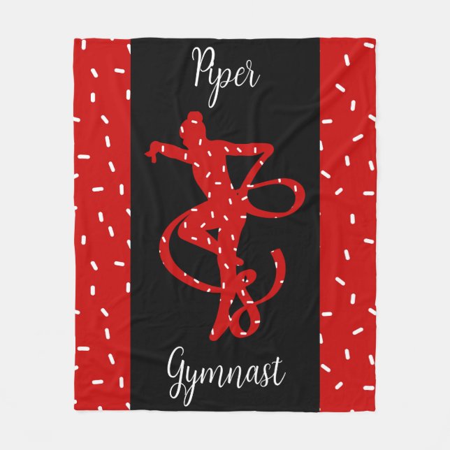 Couverture Polaire Gymnastique rythmique de Noël Rouge Bonbons Sprink (Devant)