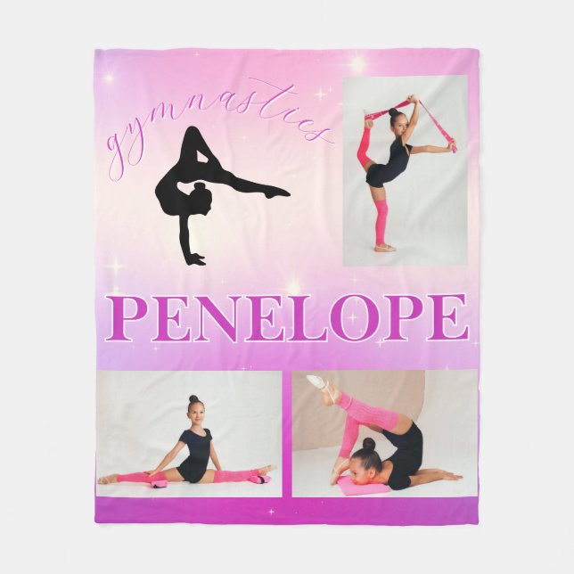 Couverture Polaire Gymnastique violet Magenta Gradient 3 Photo person (Devant)