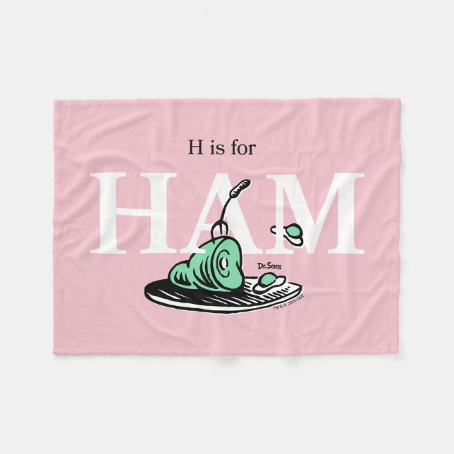 Couverture Polaire "H pour JAMBON" | Conception de l'alphabet (Devant (Horizontal))