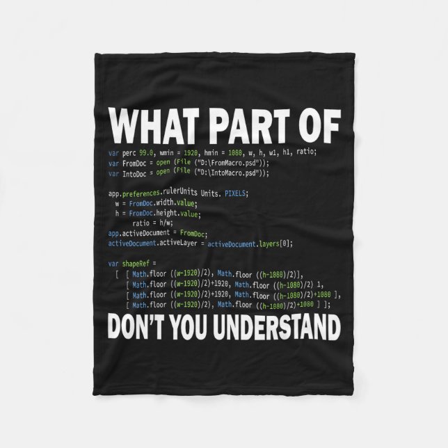 Couverture Polaire Hacker Computer Programmer Apparel Coding What Par (Devant)