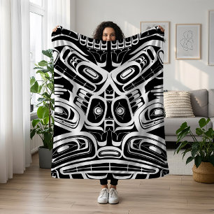 Couverture Polaire Haida Eagle Thunderbird (Nord-Ouest de la Colombie