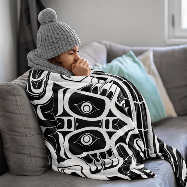 Couverture Polaire Haida Eagle Thunderbird (Nord-Ouest de la Colombie (Créateur téléchargé)