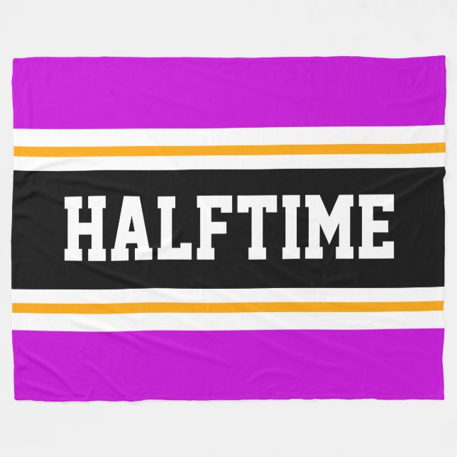 Couverture Polaire HALFTIME Bright Rose Black White Racing Stripes (Devant (Horizontal))