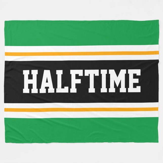 Couverture Polaire HALFTIME Vert clair noir blanc rayures de course (Devant (Horizontal))