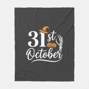 Couverture Polaire Halloween 31 octobre Citrouille Sorcière Chapeau D