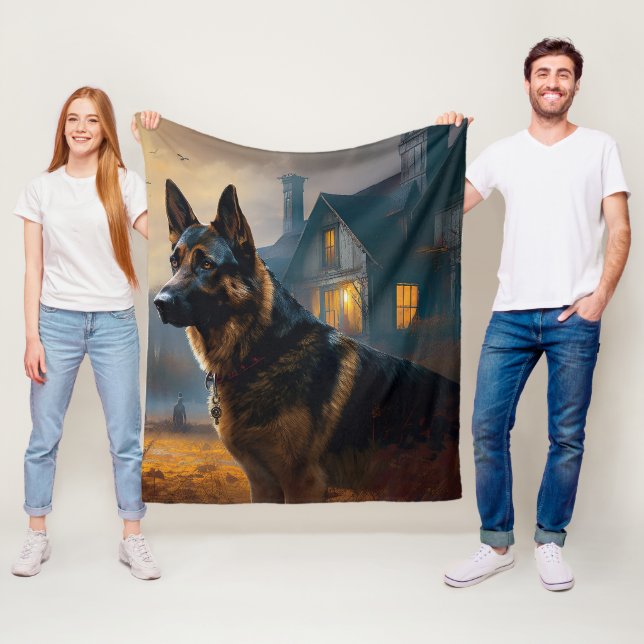 Couverture Polaire Halloween allemand mouton effrayant (En situation)