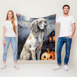 Couverture Polaire Halloween Anglais Setter Avec Scentation Citrouill