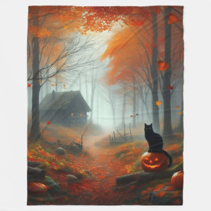 Couverture Polaire Halloween/Automne/Automne/citrouille/chat