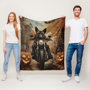 Couverture Polaire Halloween berger Anatolien moto équitation