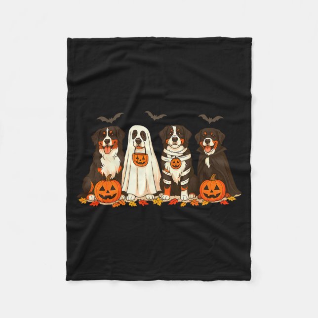 Couverture Polaire Halloween Bernese Mountain Dog Ghost Soky Bernese  (Devant)