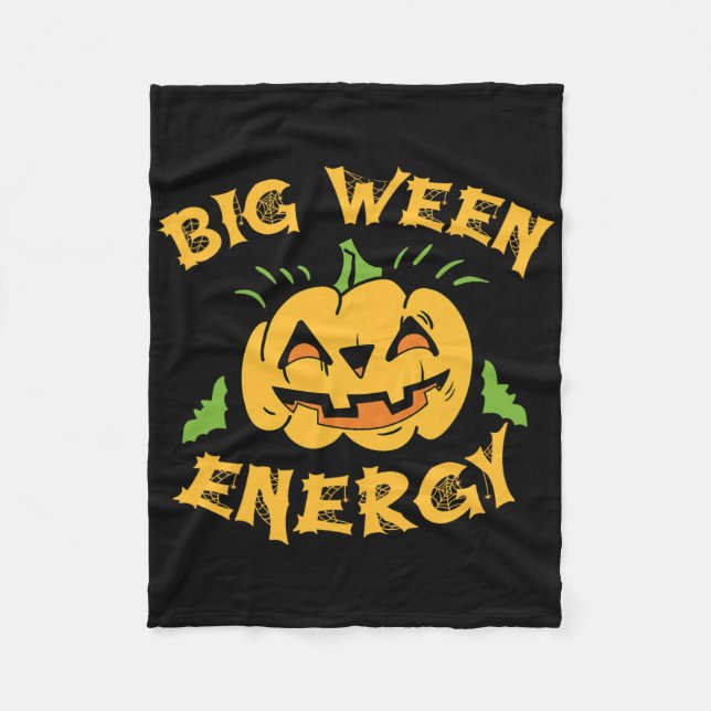 Couverture Polaire Halloween Big Ween Costume Citrouille Amour Octobr (Devant)