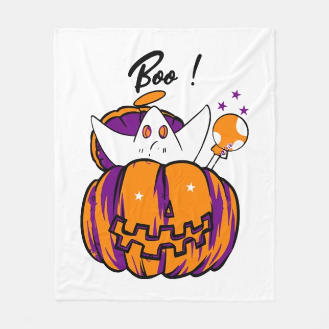Couverture Polaire Halloween Boo                         (Devant)