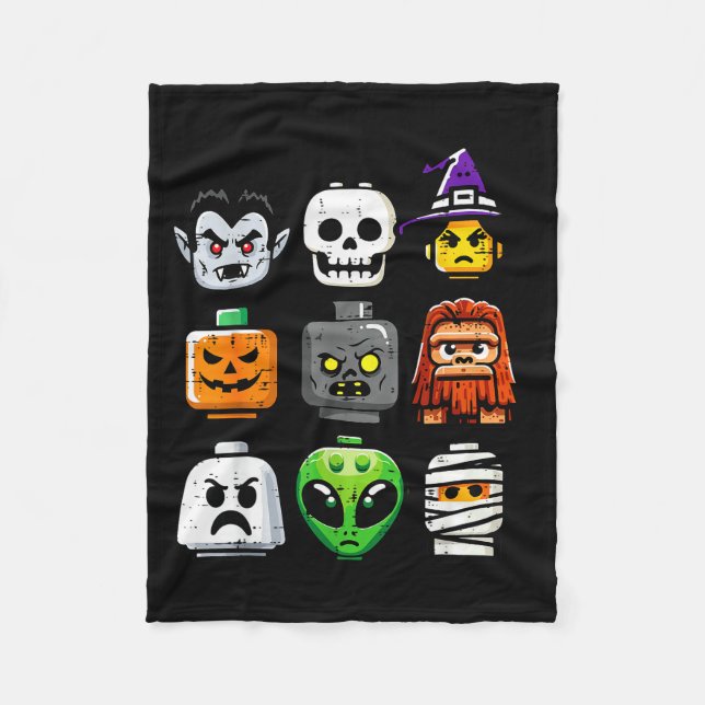 Couverture Polaire Halloween Brick Pumpkin Ghost Heads Costume Boys K (Devant)