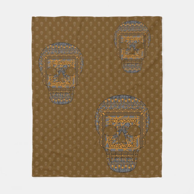 Couverture Polaire Halloween Ceinture polaire crâne (Devant)