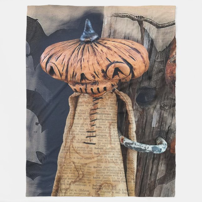 Couverture Polaire Halloween chaud et confortable Jeu avec Citrouille (Devant)