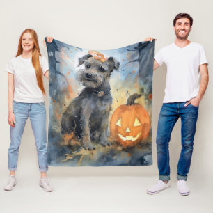 Couverture Polaire Halloween Chesapeake Bay Terrier Avec Citrouilles