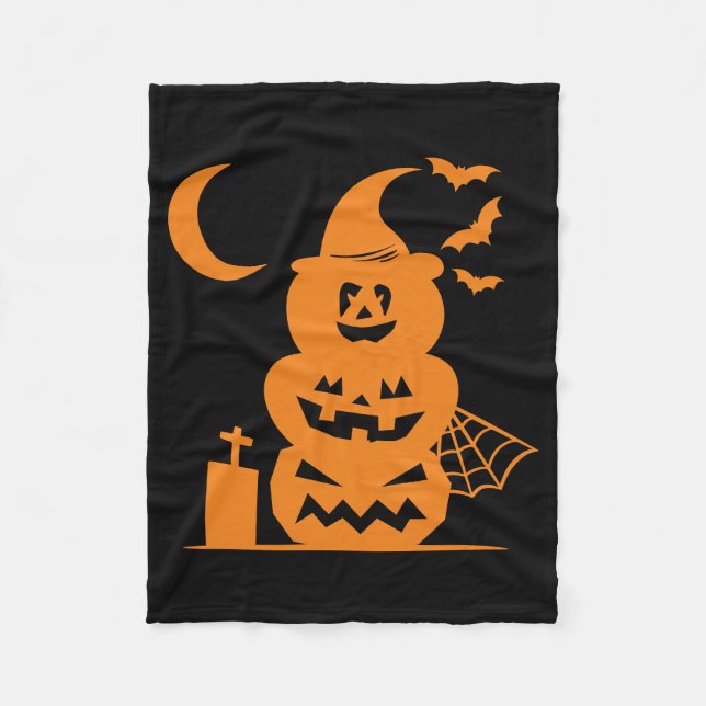 Couverture Polaire Halloween Citrouille empilé (Devant)
