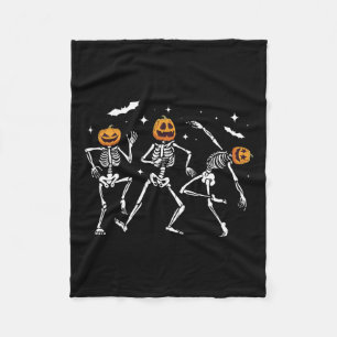 Couverture Polaire Halloween Citrouille squelette