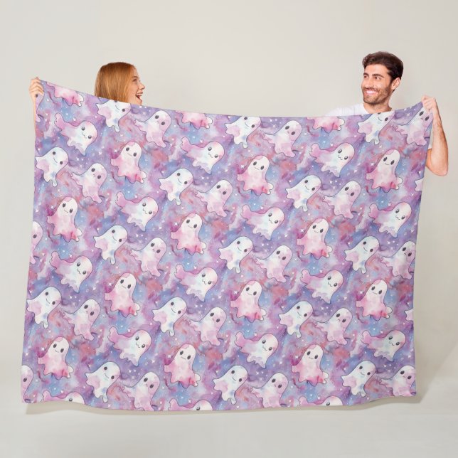 Couverture Polaire Halloween coloré Fantôme funky (En situation)