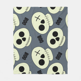 Couverture Polaire Halloween Crâne, Boo Design Enfant.