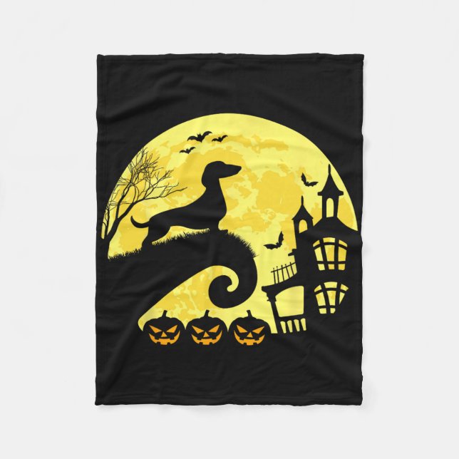Couverture Polaire Halloween Dachshund Weenie Wiener Moonshine Sausag (Devant)