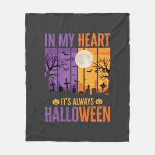 Couverture Polaire Halloween Dans Mon Cœur Cimetière Effrayant