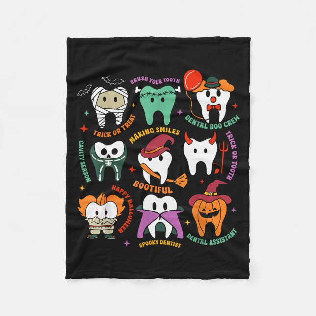 Couverture Polaire Halloween Dental Boo Crew Dentist Costume Teeth Wo (Devant)
